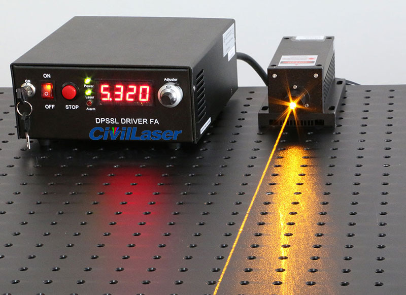 589nm 400mW DPSS Laser Yellow Laser Beam Lab Laser System